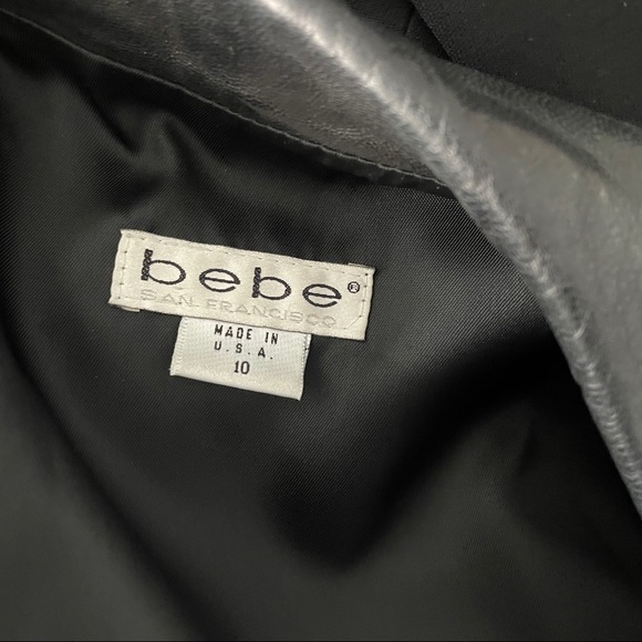 EUC BEBE BLACK LAMBSKIN LEATHER VEST - Picture 7 of 7